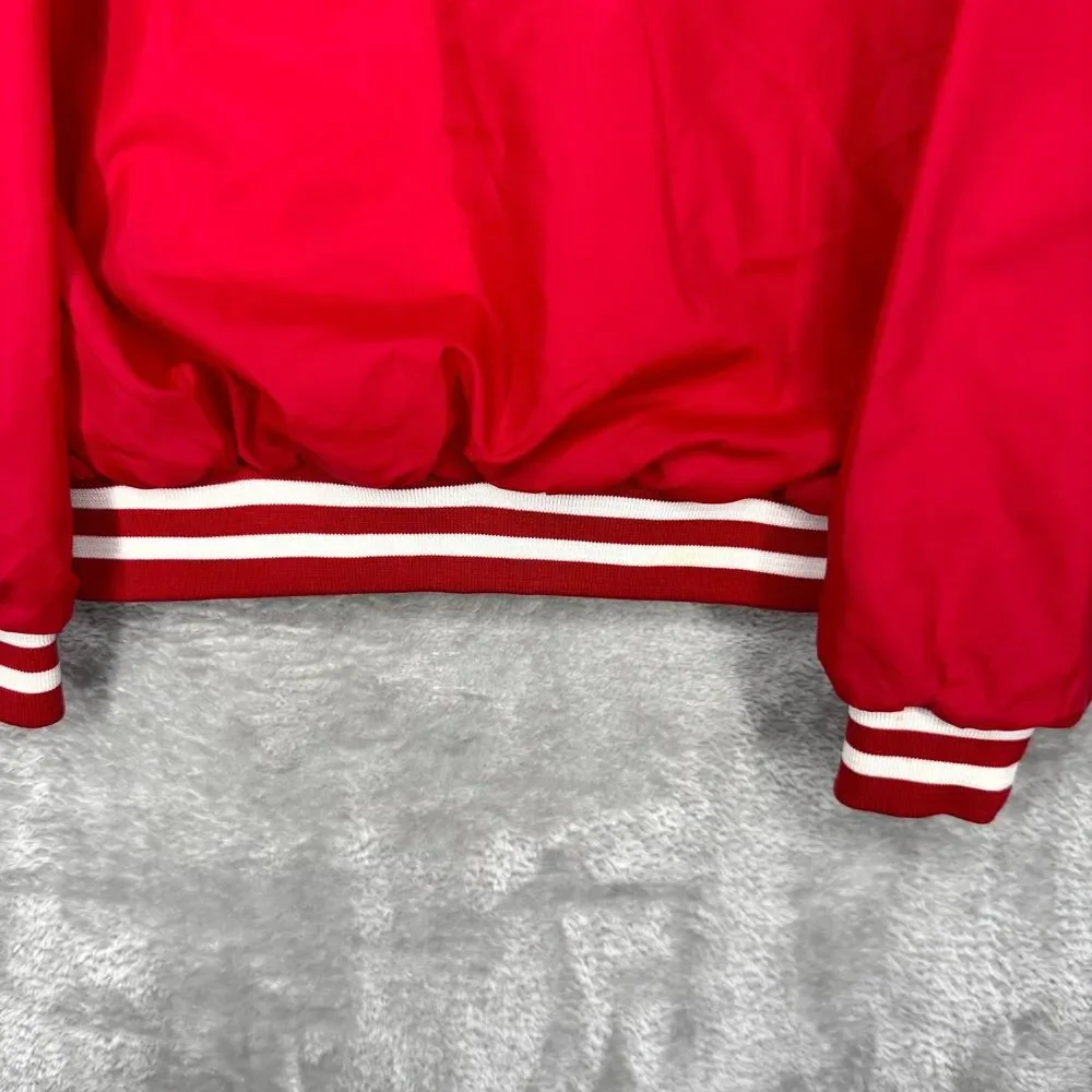 Vtg 80s Sanford Field Hockey Jacket Mens Large Red Windless 1/2 Zip Indian USA